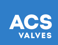 ACS Valves logo on blue background.